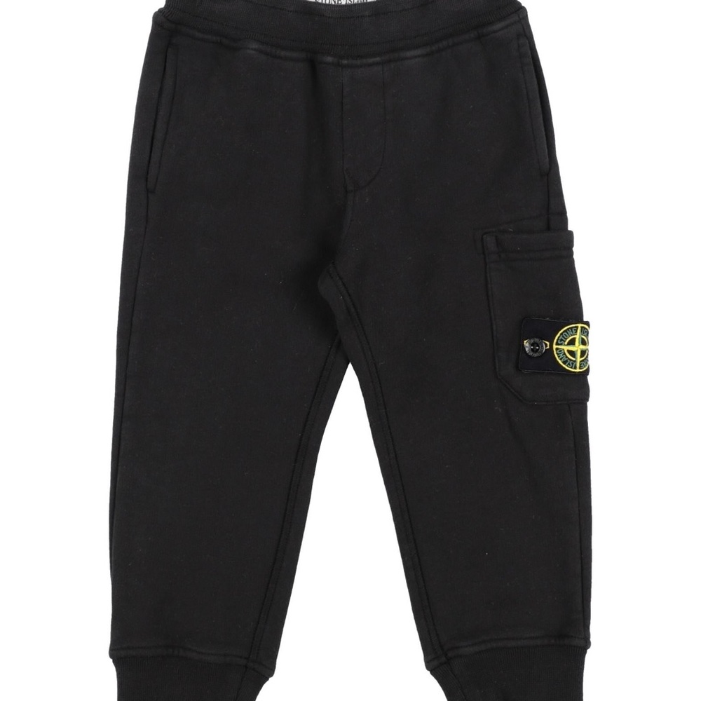 STONE ISLAND Kids Tapered Logo Appliquéd Garment-Dyed Cotton-Jersey Sweatpants 2